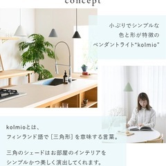 KAKKO E17 LED対応 ペンダントライト 2個セット ブラック グレー kolmioの画像