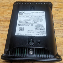 🗃️ Wi-Fiルーター  🗃️ NEC Aterm WG1200HS　PA-WG1200HSの画像