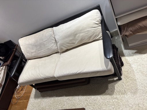 Francfranc ソファ　【APEGOアペーゴ】２人がけ　白×黒