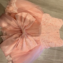 女の子　ドレス　80  桃色っぽいピンクの画像