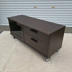 ニトリ　テレビ台　ダークブラウン テレビボード　キャスター付き　ローボードの画像