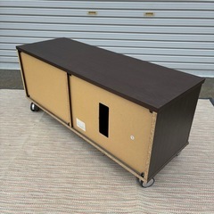 ニトリ　テレビ台　ダークブラウン テレビボード　キャスター付き　ローボードの画像