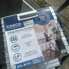 【未使用：キズあり】COSCO ユーロモデルアルミ３段脚立の画像