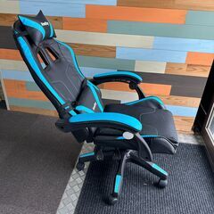 店頭引き渡し 中古 New Boy ゲーミングチェア ブルー 椅子 リクライニング 家具の画像