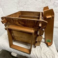 せいろ 蒸し器 5段 木製 昭和レトロ ふた無し 厨房 厨房機器 店舗 店舗用品 キッチン 飲食店 業務用 調理器具 ② A0626の画像