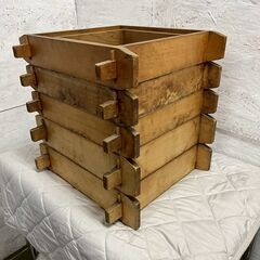 せいろ 蒸し器 5段 木製 昭和レトロ ふた無し 厨房 厨房機器 店舗 店舗用品 キッチン 飲食店 業務用 調理器具 ② A0626の画像