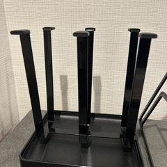 【美品】tower コップスタンド＋ディッシュストレージ＋Afternoon Teaトレイ付き✨ 山崎実業 タワーシリーズ ブラックの画像