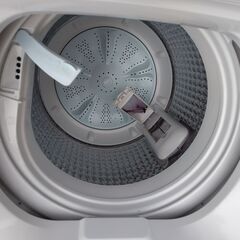 世田谷区近辺配送可能　美品　2022年製　AQUA｜アクア  全自動洗濯機 ゴールド AQW-S5NBK　幅525㎜　コンパクト　一人用　[洗濯5.0kg /上開き]　使いやすさと機能性を重視したコンパクトタイプ 中が見えてお手入れしやすいガラストップの画像