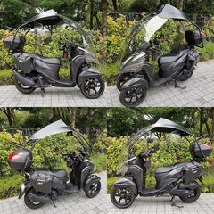 【普通免許仕様】トリシティ155ABS トライク改造済 3万km台 ルーフシールド ドラレコ ETC トップケース 自賠責保険11年9月 ★TRIX★の画像