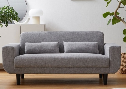 【美品】グレーのファブリックソファ