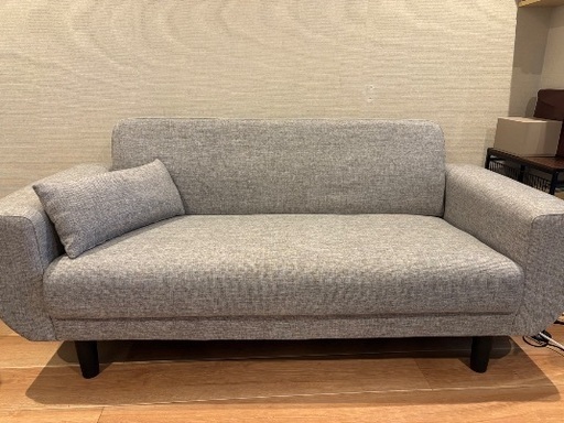 【美品】グレーのファブリックソファ
