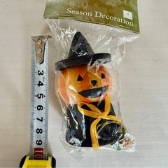 ハロウィン 人形　かぼちゃと魔女の帽子 3個セットの画像