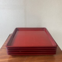 お盆　漆器　木製の画像