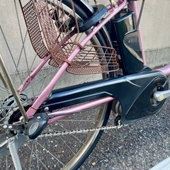 【しっかり整備済み】ビビTXパナソニック26インチ電動アシスト自転車シャイニーピンクの画像