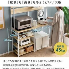 ＜受取日時指定あり＞エアリゾーム　キッチンラック　幅120cm　奥行40cmの画像