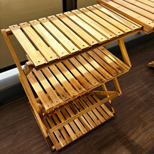 アルパインデザイン ウッドラック4段ワイド テーブル・チェア テーブル Amazon.co.jp: ・ ラックテーブル . . : スポーツ＆アウトドア