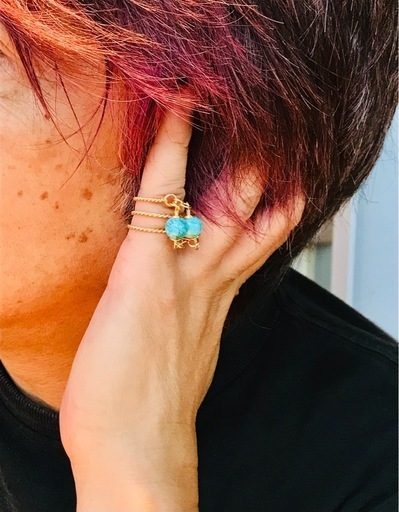 ohsis新作　　/ ダブルターコイズリング