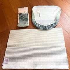 unico　トイレマット　トイレットロールカバー　トイレ便座カバーセット　の画像