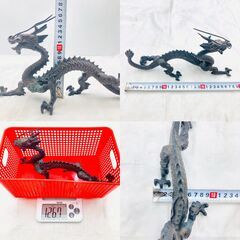 【❗️✨重厚感抜群✨❗️】🐉　ドラゴン（龍）置物 ブロンズ調 オブジェ 銅製風 インテリア 開運アイテム✨現状品の画像