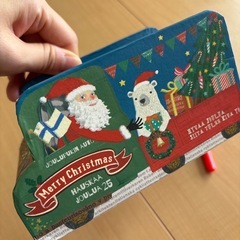 クリスマス小物入れ　サンタ黒ペンの画像