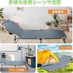 【お早めに】未使用 lixinixil キャンプ・アウトドアベッド 〜折りたたみ式・角度調節・枕付き〜の画像