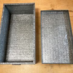 【昭和レトロ/長期保管品/お引取限定】■ブリキ製衣裳ケース■W660mm×D360mm×H320mm■の画像