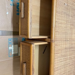 ラタン収納棚引き出しの画像