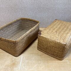 【アンティーク/長期保管品/お引取限定】■柳こおり/柳行李■W570mm×D380mm×H230mm■の画像