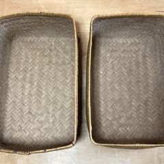 【アンティーク/長期保管品/お引取限定】■柳こおり/柳行李■W570mm×D380mm×H230mm■の画像