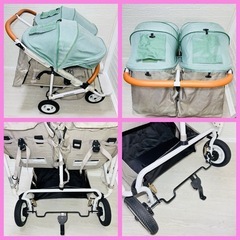 🉐　格安品　エアバギー　ココダブル　フロムバース　現行販売モデル❗️ 双子用 ベビーカー　　　の画像