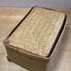 【アンティーク/長期保管品/お引取限定】■柳こおり/柳行李■W570mm×D380mm×H230mm■の画像