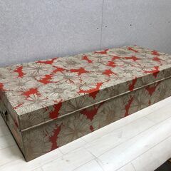 着物収納ケース 桐柄デザイン 和服用衣装箱 金属製 ブリキ箱 橋川製作所 昭和レトロ 和室 インテリア 251013-5の画像