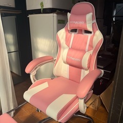 GTRACING ゲーミングチェア ピンク/ホワイトの画像