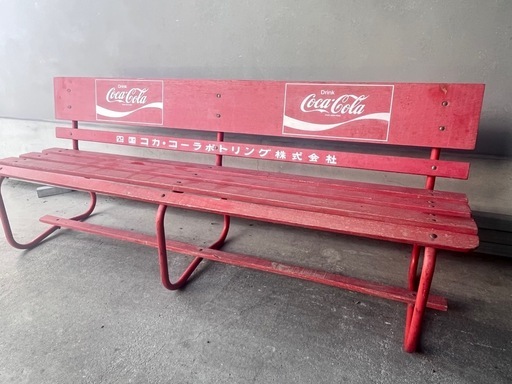 70sコカコーラ木製ベンチ /ビンテージガレージスツール