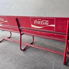70sコカコーラ木製ベンチ /ビンテージガレージスツールの画像
