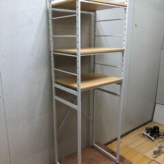ラック 棚 木目調 棚板付き 58×45×179㎝／スチールラック 多目的収納 【糸島市内 送料無料】88142-4-020の画像