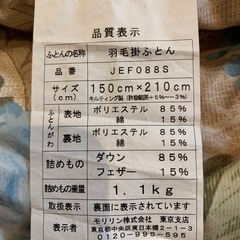 敷き布団と羽毛掛け布団
の画像