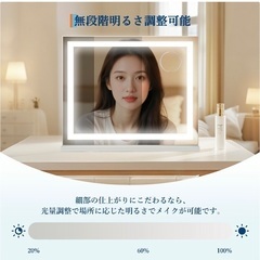 『新品未使用』女優ミラー　LEDライト3色発行・無段階調光の画像
