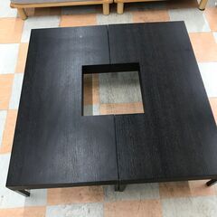 【ジャングルジャングル石川金沢店】  コーヒーテーブル ダークブラウン W100×D100×H26 クリーニング済み												の画像