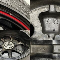 【DUNLOP DIREZZA DZ101 225/40R18】夏タイヤ【RMP RACING R50 18インチ 7.5J5HPCD112+50】ブラック 22年製 バリ溝 VW/ゴルフ等　(MTF142)クレジットカード QRコード決済可能の画像