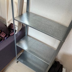 IKEA (イケア) シェルフユニット, 室内/屋外用 亜鉛メッキ 1段 台形 60cm x 27cm x 140cm の画像