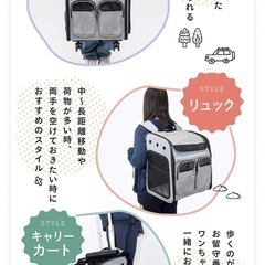 ペット3wayキャリーキャスター付きの画像