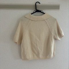 ベージュの半袖ニットの画像