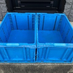 プラスチック製 折り畳みコンテナBOX 2個セット 中古品の画像