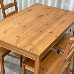 KJ-25【新入荷　リサイクル品】IKEA ヨックモック　ダイニング5点セット　ナチュラルの画像