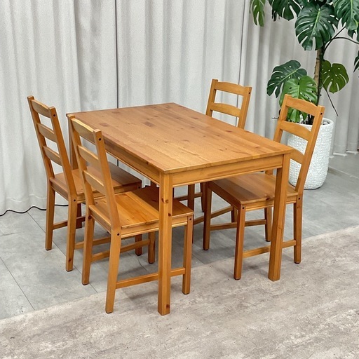 KJ-25【新入荷　リサイクル品】IKEA ヨックモック　ダイニング5点セット　ナチュラル