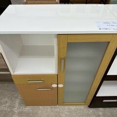 ★リユースのサカイ高崎店★TJ13063  レンジ台 白/ライトブラウン H115×D42.5×W80 クリーニング済みの画像