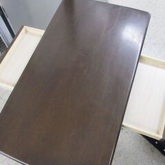 センターテーブル 110×60cm ソファに合う木製テーブル 濃茶色 ダークブラウン 高さ55cm 札幌市北区屯田の画像