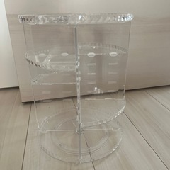 回転式 コスメボックス クリア　透明収納の画像