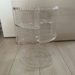 回転式 コスメボックス クリア　透明収納の画像